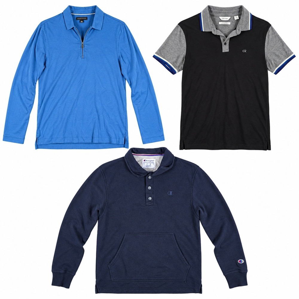 Mixed Brands Lot of 3 Men's S Polo Shirts Banana Republic Calvin Klein Cotton